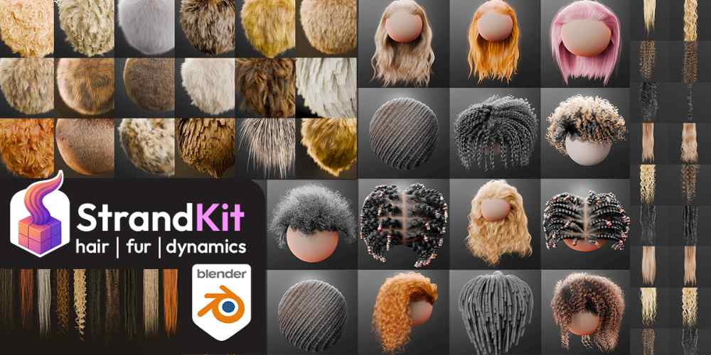 Strandkit - The Hair Fur Dynamics Library for Blender Full Version Free Download Strandkit